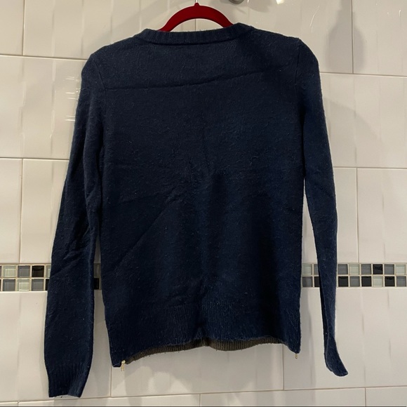 J. Crew Blue and Green Merino Wool Sweater - Picture 2 of 2
